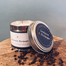 Load image into Gallery viewer, Sandalwood & Black Pepper Tin Candle