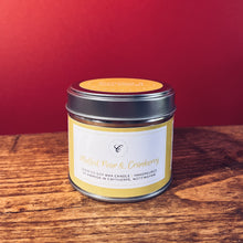 Load image into Gallery viewer, Mulled Pear & Cranberry Tin Candle