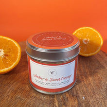 Load image into Gallery viewer, Amber &amp; Sweet Orange Tin Candle
