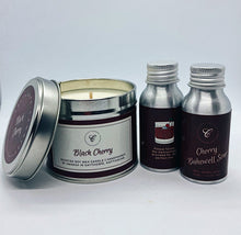Load image into Gallery viewer, Duo of Cherry Bakewell Sours &amp; Black Cherry Tin Candle
