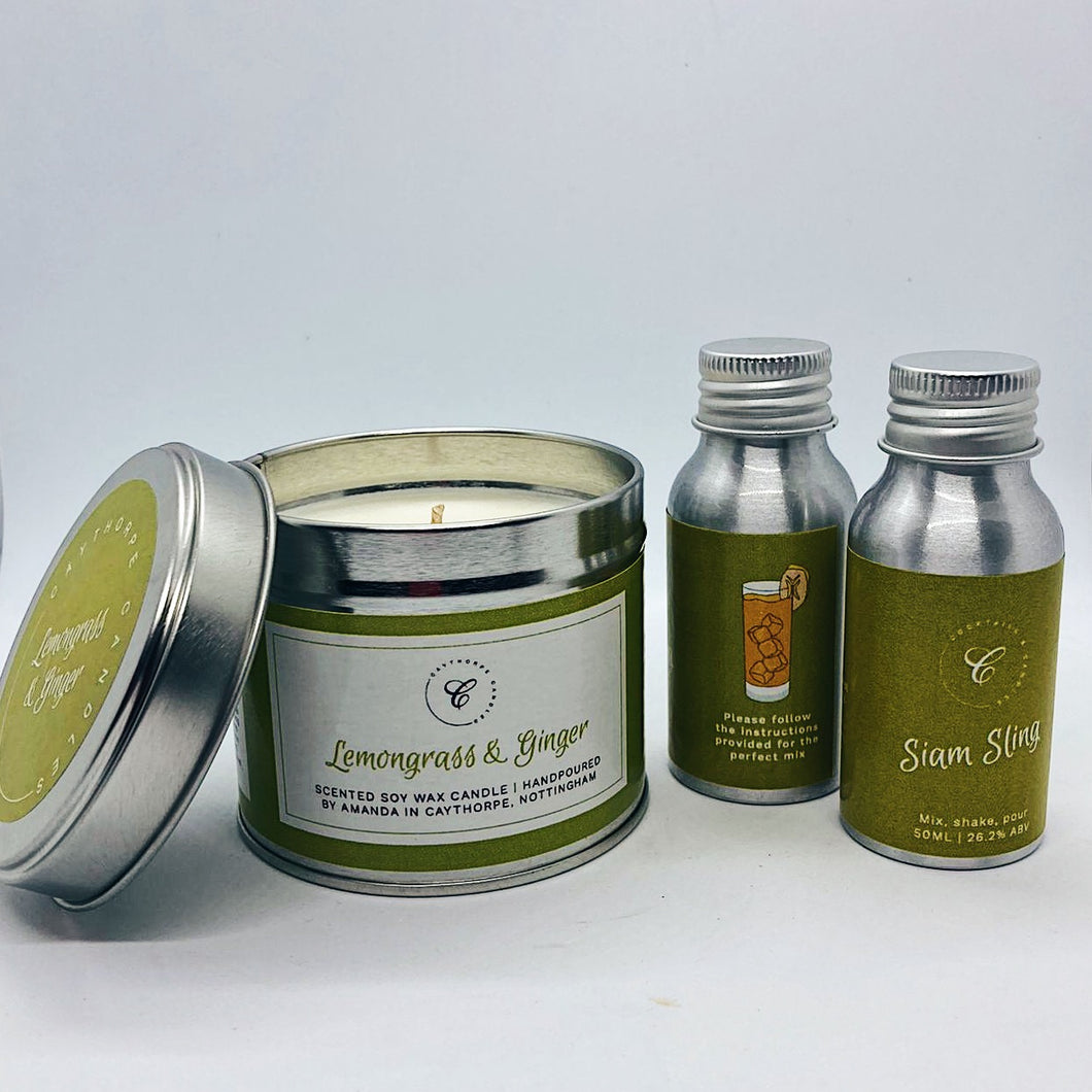 Duo of Siam Slings & Lemongrass & Ginger Tin Candle